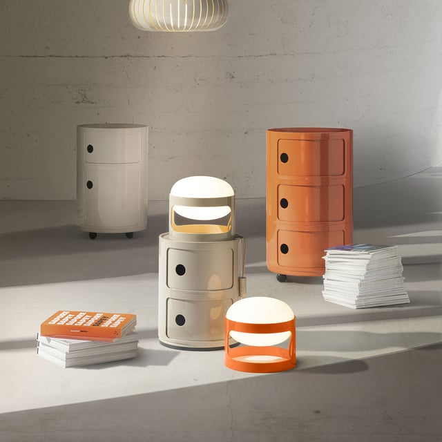 Kartell KD28 table lamp, E14 taupe/satin - 09485TO | REUTER