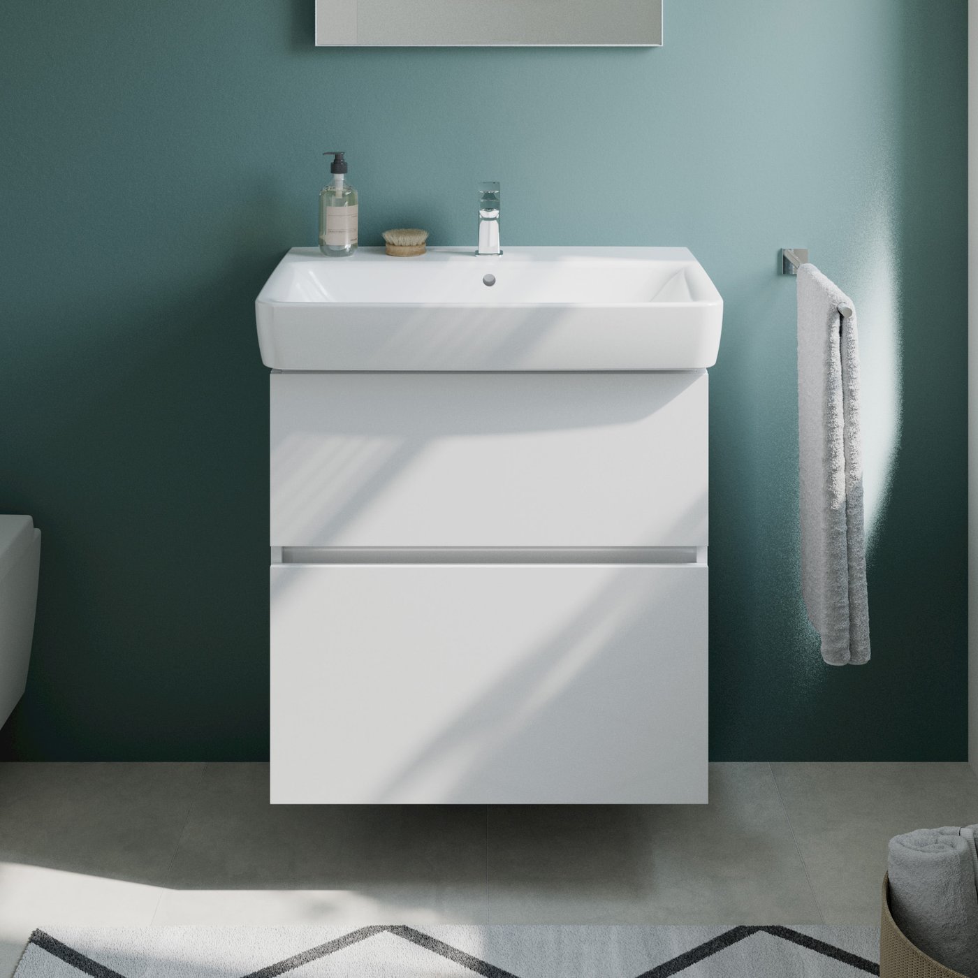 evineo ineo5 evo Unterschrank B: 65 cm, 2 Auszüge, mit Griffmulde, für ...