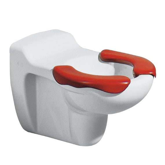 Geberit Bambini wall-mounted washdown toilet with seat pads white/red, with  KeraTect - 201710600
