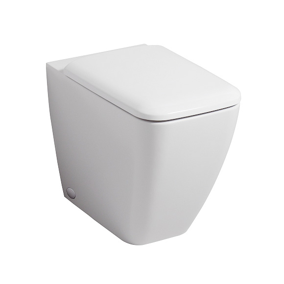 Geberit iCon Square Stand-Tiefspül-WC ohne Spülrand weiß