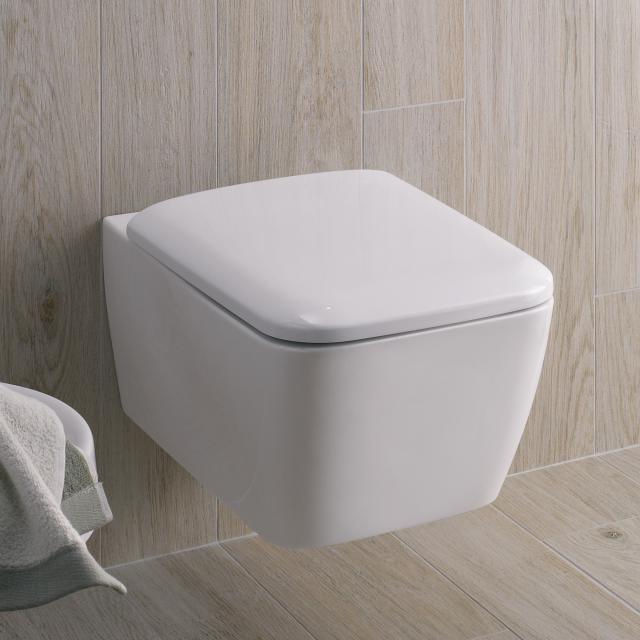 Geberit iCon Square Wand-Tiefspül-WC ohne Spülrand weiß, mit KeraTect