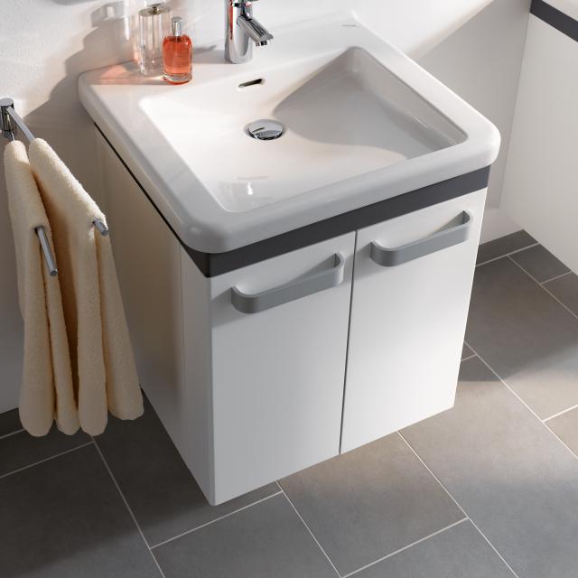 Geberit Renova Comfort Waschtischunterschrank weiß matt/graphit matt