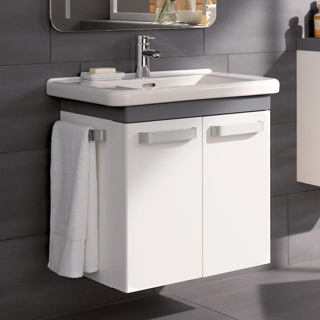 Geberit Renova Comfort Waschtischunterschrank weiß matt/graphit matt