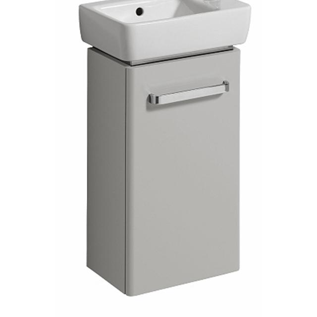Geberit Renova Compact Handwaschbeckenunterschrank mit 1 Tür Front hellgrau hochglanz / Korpus hellgrau matt