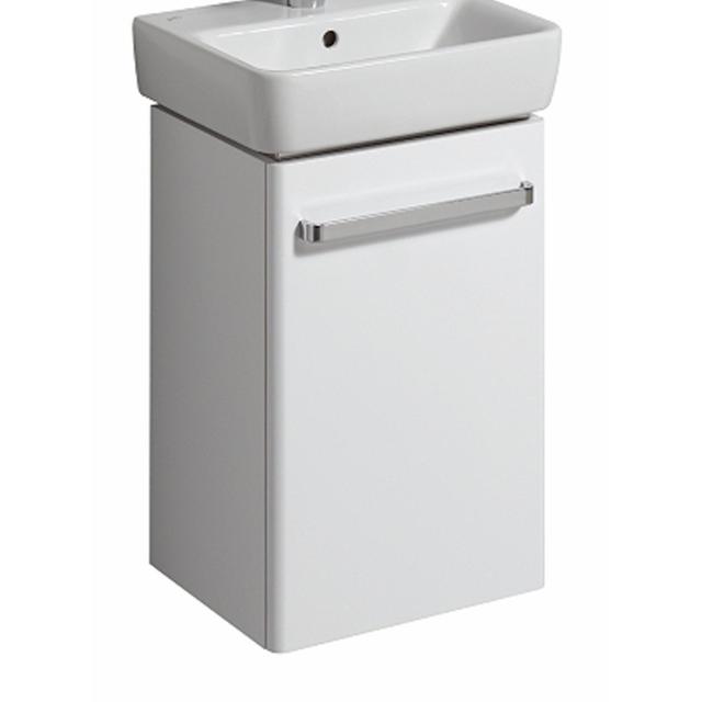 Geberit Renova Compact Handwaschbeckenunterschrank mit 1 Tür Front weiß hochglanz/Korpus weiß matt