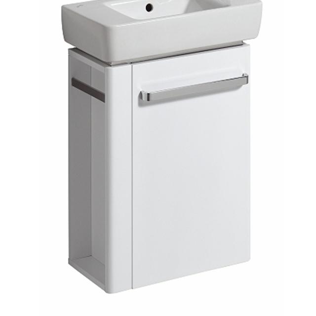 Geberit Renova Compact Handwaschbeckenunterschrank mit 1 Tür und Handtuchhalter Front weiß hochglanz / Korpus weiß matt