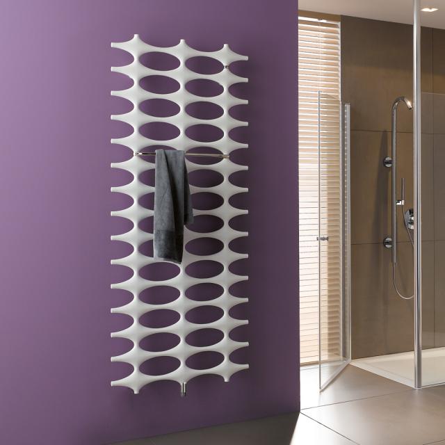 Kermi Ideos-V Badheizkörper mit eingebautem Thermostatventil für reinen Warmwasserbetrieb weiß, 772 Watt