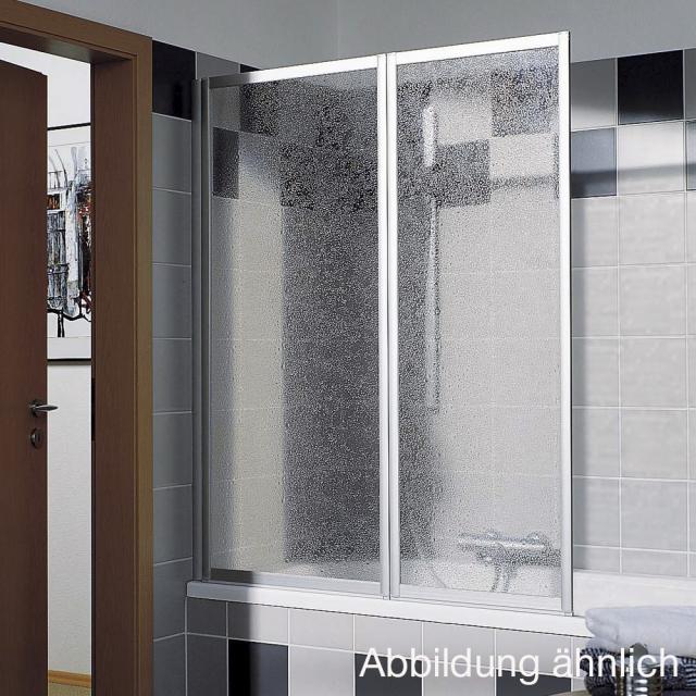 Kermi Vario 2000 Faltwand 2-flügelig auf Badewanne ESG klar / silber mattglanz