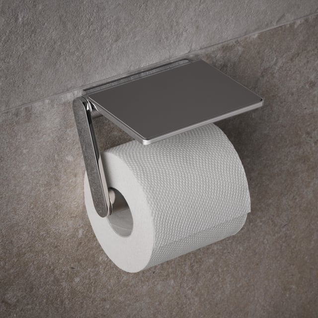 WENKO Toilettenpapierhalter Punto Grau – Stylischer Papierrollenhalter Aus Keramik, 13 X 2,5 X 12 Cm, Mit Strukturierter Oberfläche