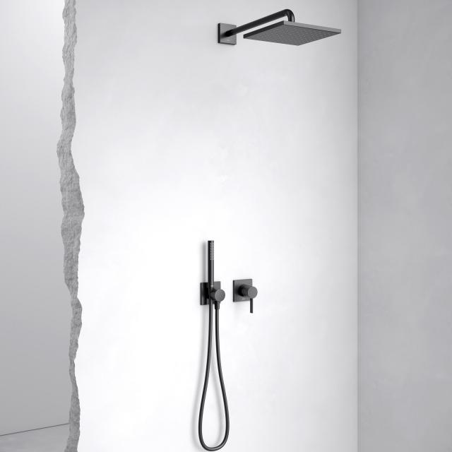 Keuco IXMO Duschsystem, mit Einhebelmischer IXMO, eckig schwarz matt