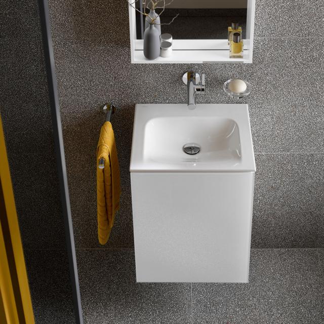 Keuco X-Line Handwaschbeckenunterschrank mit 1 Tür weiß seidenmatt
