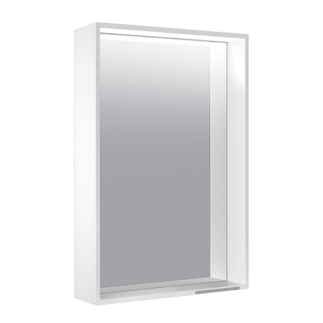 Keuco X-Line Spiegel mit LED-Beleuchtung weiß seidenmatt, Farbtemperatur einstellbar, ohne Spiegelheizung