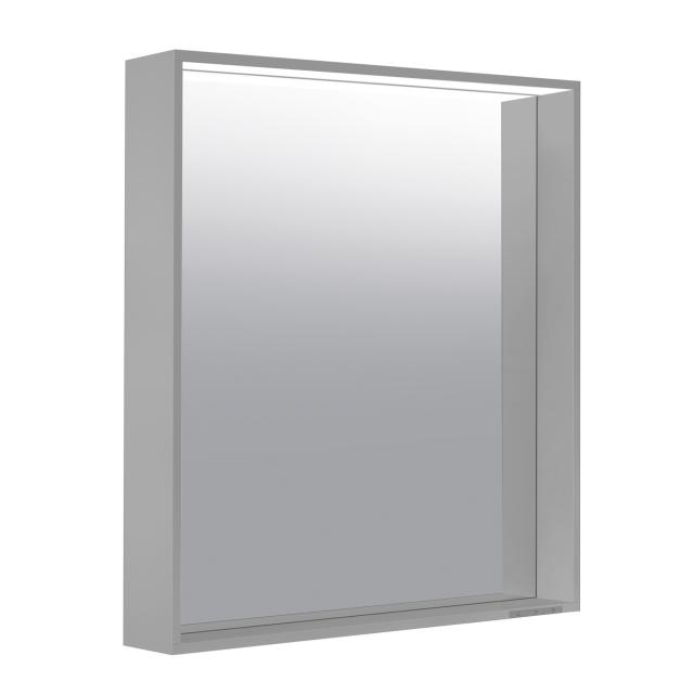 Keuco X-Line Spiegel mit LED-Beleuchtung inox seidenmatt, warmweiß, ohne Spiegelheizung