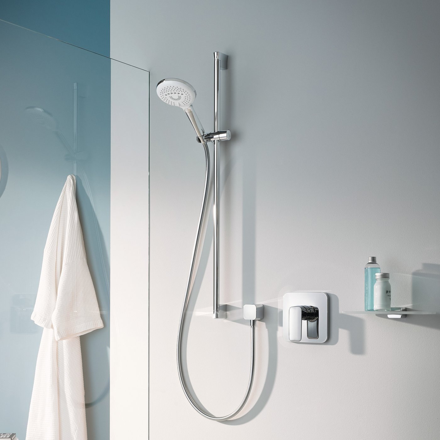 Kludi FRESHLINE Brausegarnitur mit Stange, 3 Strahlarten chrom/weiß ...