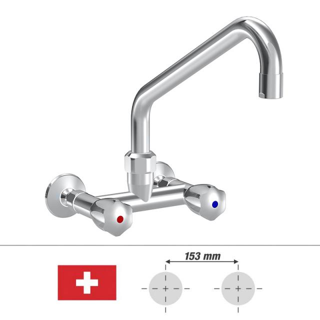 KWC Gastro Zweigriff-Küchenarmatur, für die Schweiz Ausladung 300 mm