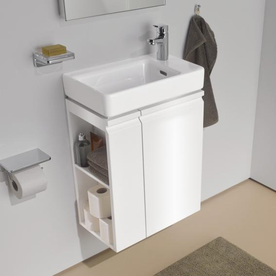 LAUFEN Pro S Handwaschbeckenunterschrank mit 1 Tür und Seitenablage Front weiß glanz/Korpus weiß glanz