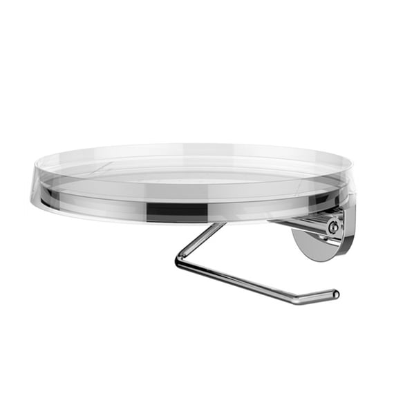 Kartell LAUFEN toilet roll holder chrome/clear - H3843320040001 