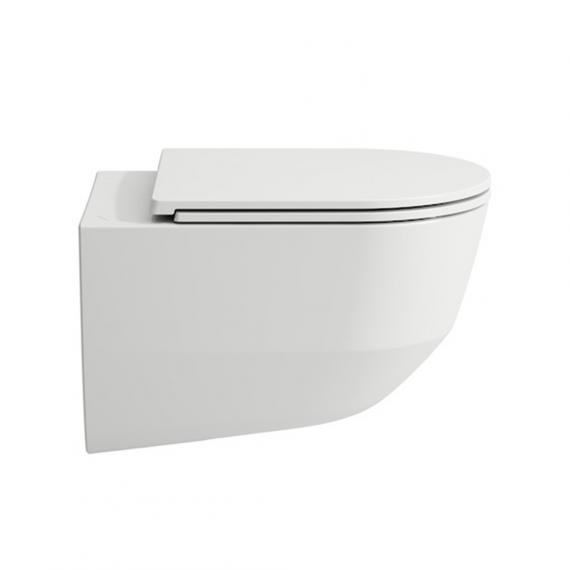 LAUFEN Pro Wand-Tiefspül-WC, - | spülrandlos, weiß mit H8669570000001 REUTER WC-Sitz