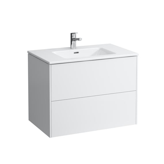 LAUFEN Base Waschtisch mit Base Unterschrank, 2 Auszüge weiß matt 