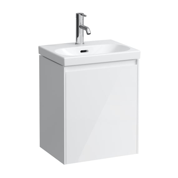 LAUFEN LUA washbasin with vanity unit, 1 door white gloss, basin white ...