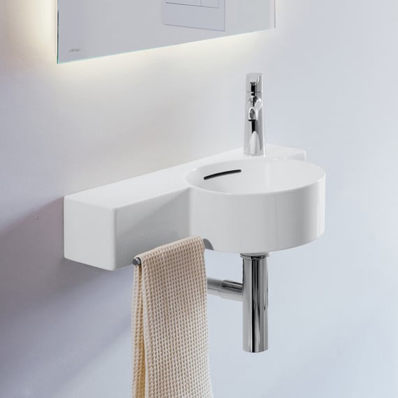 LAUFEN VAL hand washbasin white, with Clean Coat, with 1 tap hole, with ...