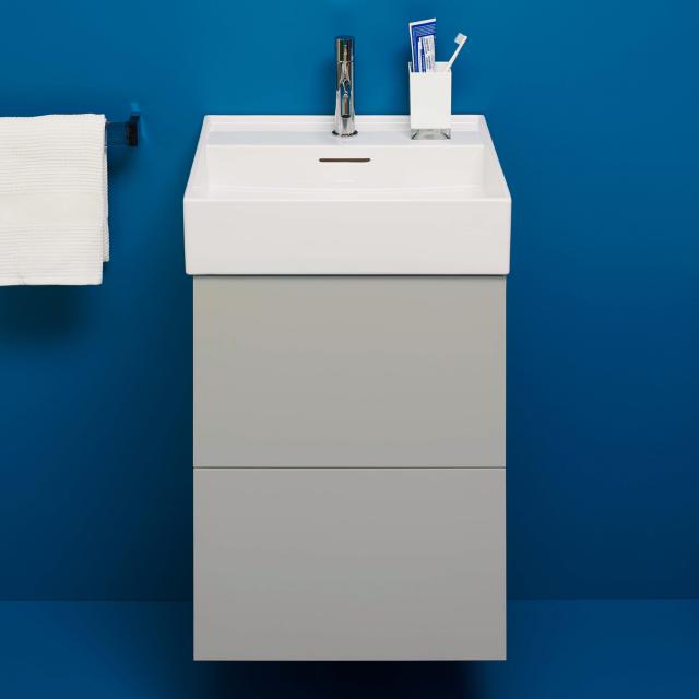 Kartell by LAUFEN Handwaschbeckenunterschrank mit 2 Auszügen kieselgrau