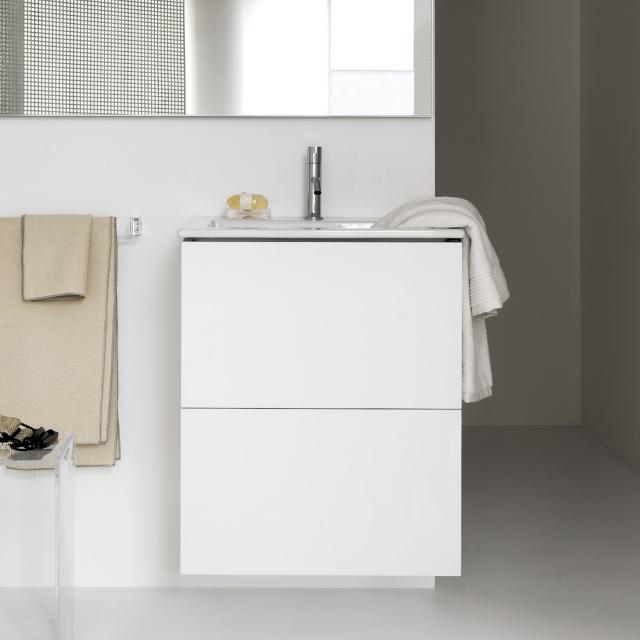 Kartell by LAUFEN Waschtisch mit Waschtischunterschrank mit 2 Auszügen Front weiß matt / Korpus weiß matt