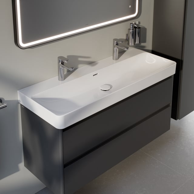 LAUFEN PRO X double washbasin with CleanCoat (LCC), white