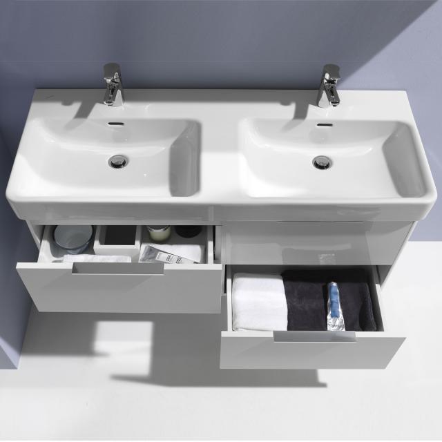 LAUFEN Base für Pro S Waschtischunterschrank für Doppelwaschtisch mit 4 Auszügen weiß matt