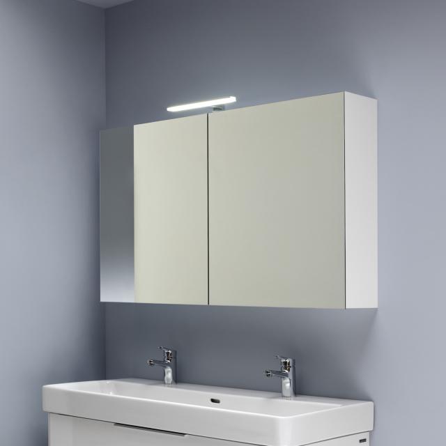 LAUFEN Base Spiegelschrank mit Beleuchtung und 2 Türen verspiegelt/weiß matt