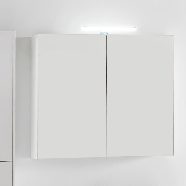 LAUFEN Base Spiegelschrank mit Beleuchtung und 2 Türen verspiegelt/weiß hochglanz