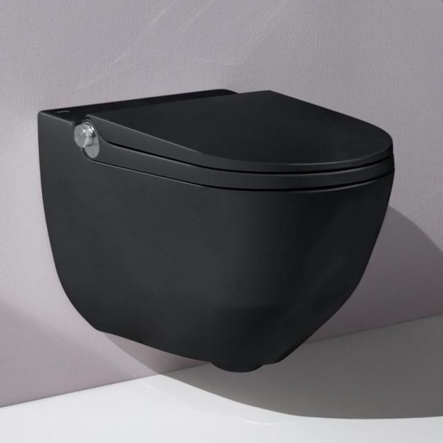 LAUFEN Cleanet Riva Dusch-WC Komplettanlage, mit WC-Sitz schwarz matt