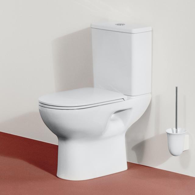 LAUFEN LUA Stand-Tiefspül-WC-Kombination SET, mit WC-Sitz weiß, Abgang senkrecht, WC-Sitz mit Absenkautomatik, Spülkasten Wasseranschluss hinten