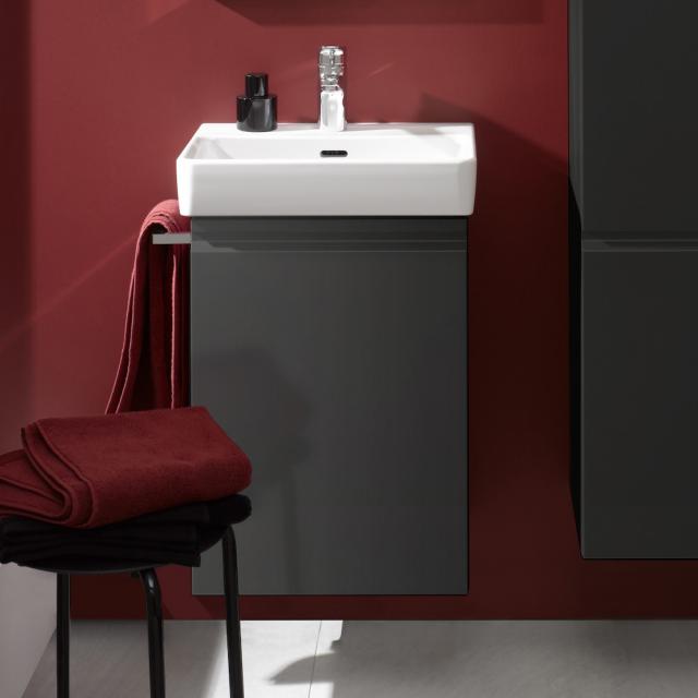 LAUFEN Pro S Handwaschbeckenunterschrank mit 1 Tür Front graphit/Korpus graphit