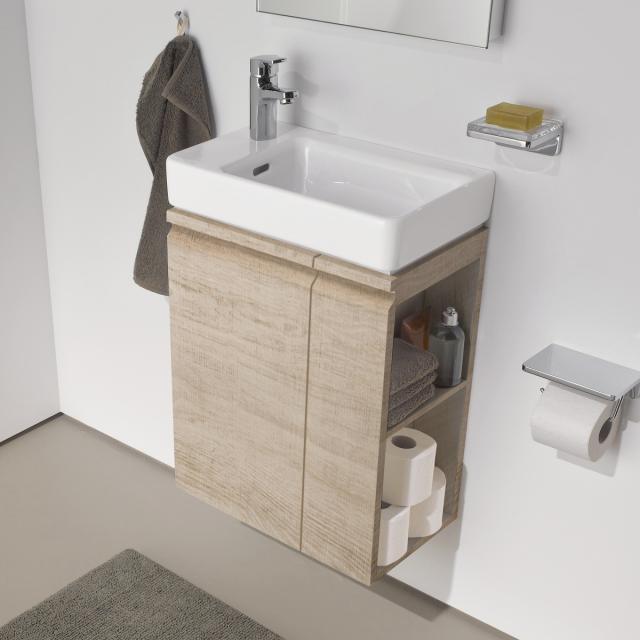 LAUFEN Pro S Handwaschbeckenunterschrank mit 1 Tür und Seitenablage eiche hell