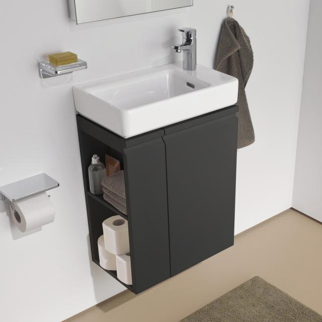 LAUFEN Pro S Handwaschbeckenunterschrank mit 1 Tür und Seitenablage graphit