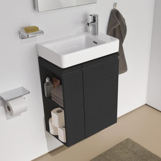 LAUFEN Pro S Handwaschbeckenunterschrank mit 1 Tür und Seitenablage wengé