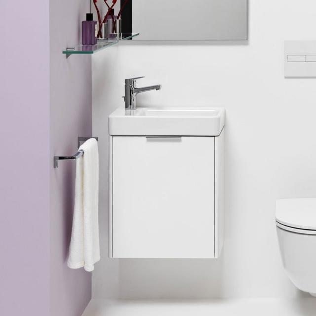 LAUFEN Pro S Handwaschbecken mit Base Waschtischunterschrank mit 1 Tür weiß matt, WT weiß, mit Clean Coat, mit 1 Hahnloch