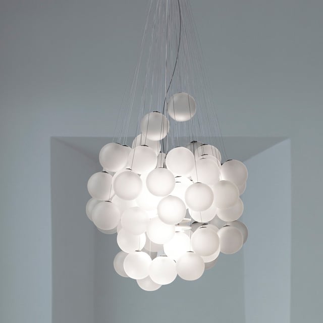 Luceplan Stochastic D87 LED pendant light dimmable, opaline ...