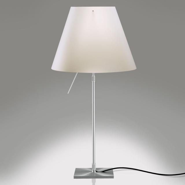 LUCEPLAN Costanza LED Tischleuchte mit Ein-/Aus-Schalter, Teleskopstange, Fuß aluminium