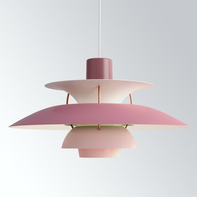 louis poulsen PH5 ペンダントライト ホワイト ピンク louis poulsen PH 5 pendant light dimmable, antique pink