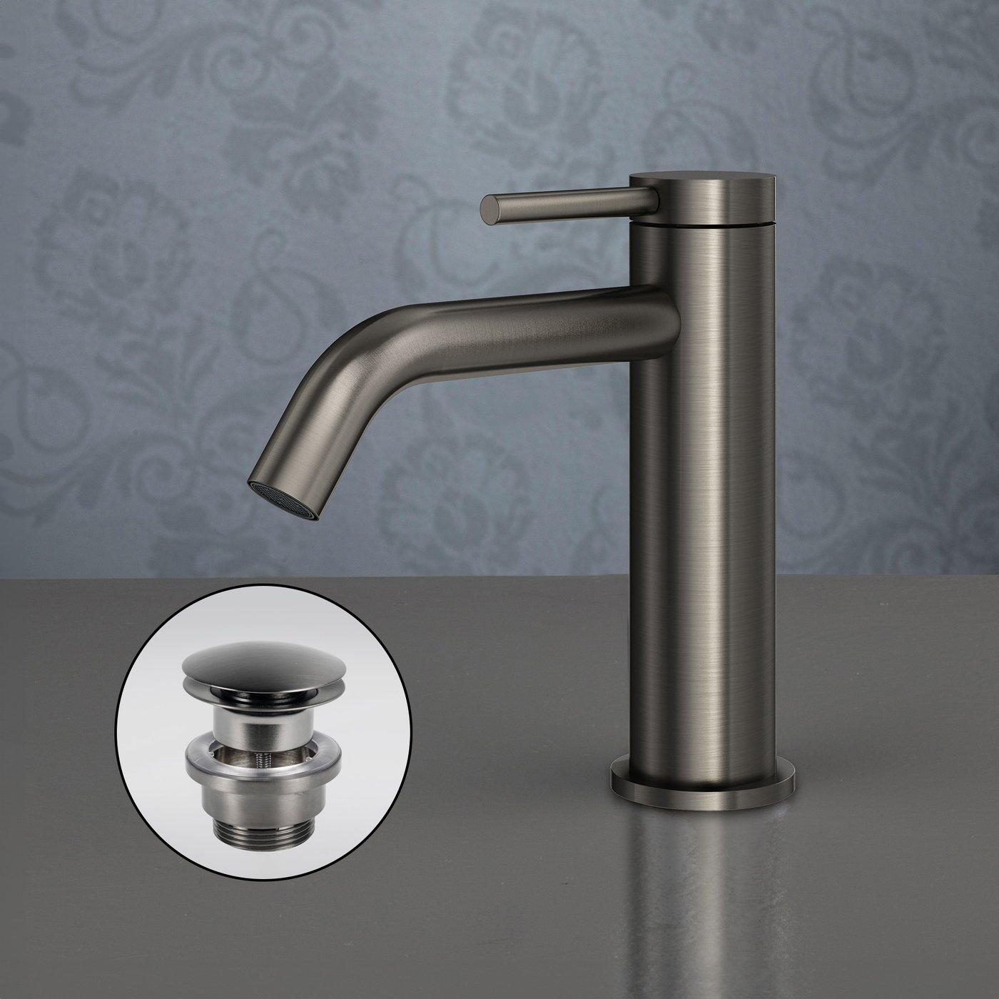 Universal Push-Open Verchromt Messing Universal Waschbecken Ablaufgarnitur Mit Push-Open - Verchromtes Messing, Mit/ohne Überlauf, 1 1/4 Zoll Stopfen Waschbecken