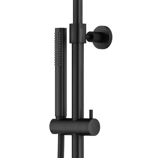 Metaform Duscharm Rund – 35 Cm Lang, Schwarz Matt, Für Duschkopf (N54)