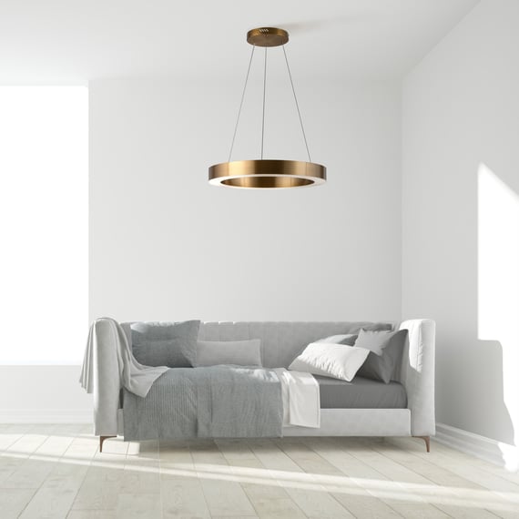 Pendelleuchte Betty 1-flammig – Messing Antik, Mit Glas, Max. 100 Cm Verstellbar | Für E27 Leuchtmittel Bis 60W, Inkl. Birne, IP20
