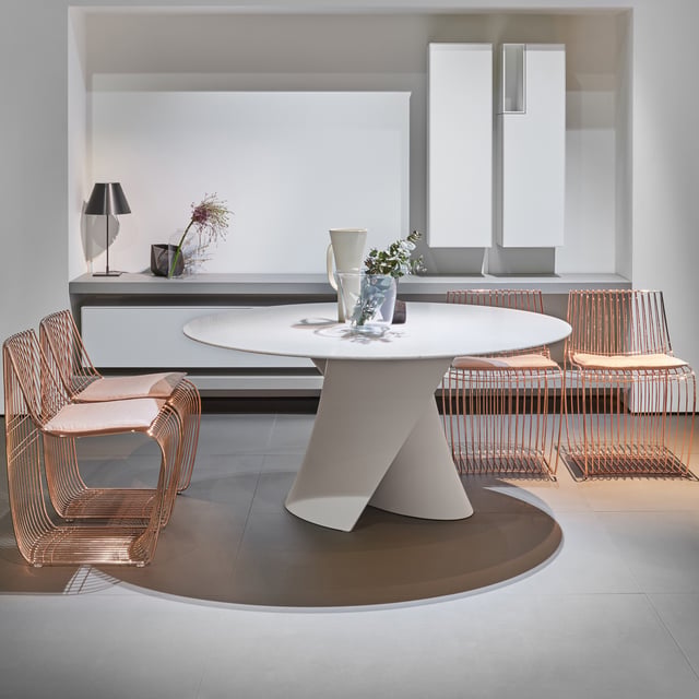 MDF Italia S TABLE Esstisch, rund weiß matt - F042301P025D505S007