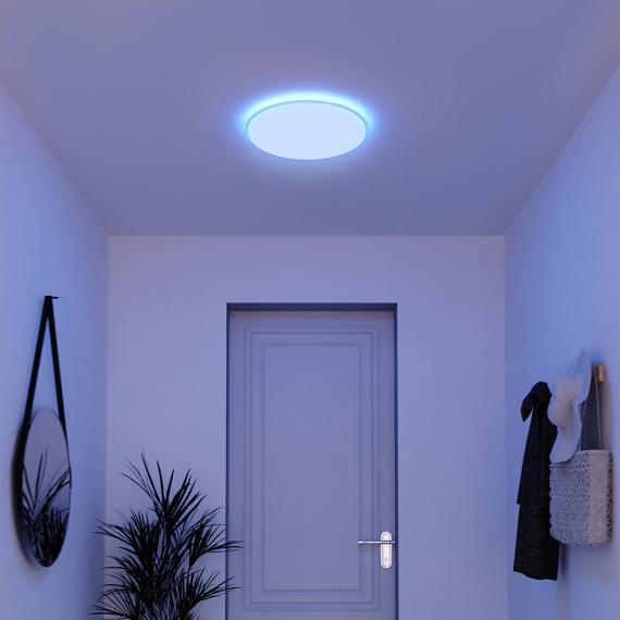 tint by MÜLLER-LICHT tint Loris white+color RGBW LED ceiling light with  dimmer, round - 404030