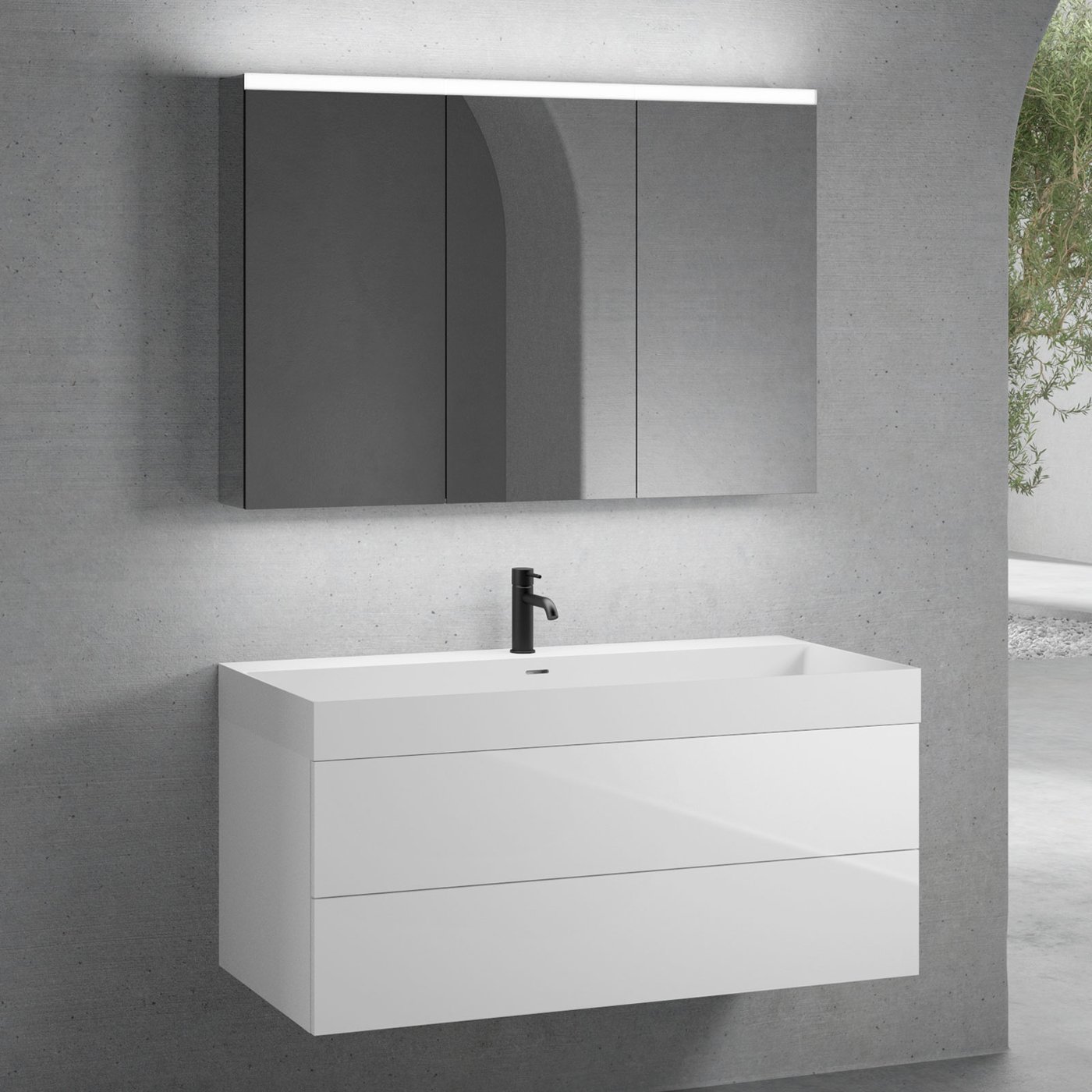 Luxus Waschtisch 120 Cm Mit Unterschrank Und Spiegelschrank Bilder
