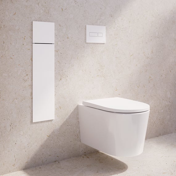 neoro n50 Pack complet WC suspendu SilentPowerFlush et bâti-support neeos,  Plaque de déclenchement avec dispositif d'actionnement carré blanc -  BN0510WH+16603WH#SET
