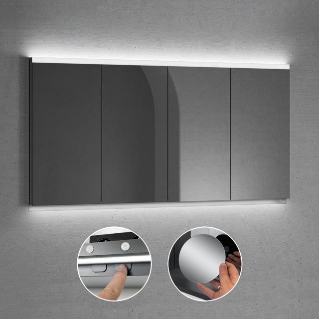 neoro n50 Advance | n50T46 Einbau-Spiegelschrank B: 160 cm mit 4 Türen, mit Beleuchtung, mit einstellbarer Farbtemperatur