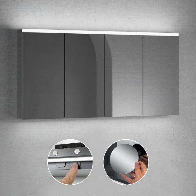 neoro n50 Advance | n50T46 Spiegelschrank B: 160 cm mit 4 Türen, mit Beleuchtung, mit einstellbarer Farbtemperatur